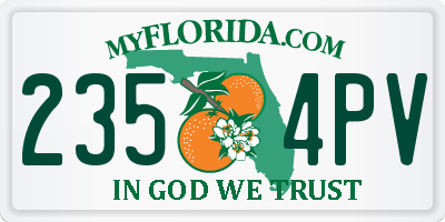 FL license plate 2354PV