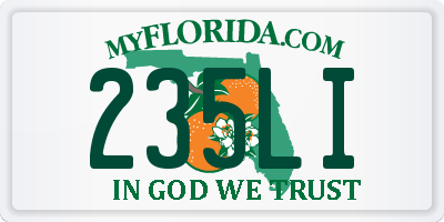 FL license plate 235LI