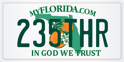 FL license plate 235THR