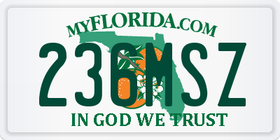 FL license plate 236MSZ