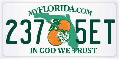 FL license plate 2375ET