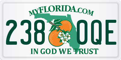 FL license plate 2380QE