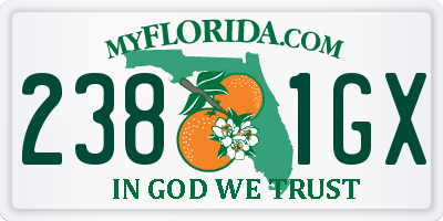 FL license plate 2381GX
