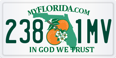 FL license plate 2381MV