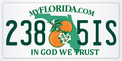 FL license plate 2385IS