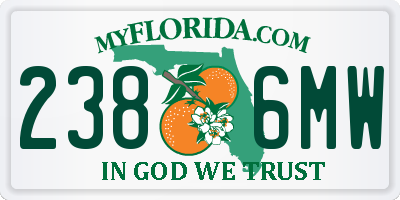FL license plate 2386MW