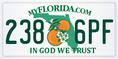 FL license plate 2386PF