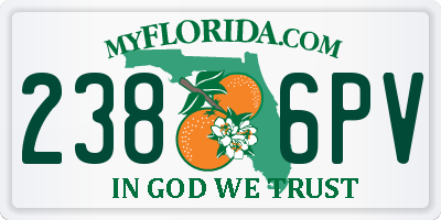 FL license plate 2386PV