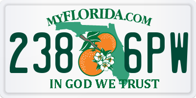 FL license plate 2386PW