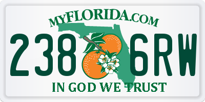 FL license plate 2386RW