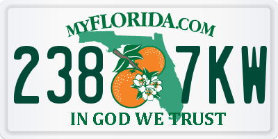 FL license plate 2387KW