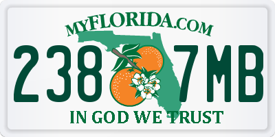 FL license plate 2387MB