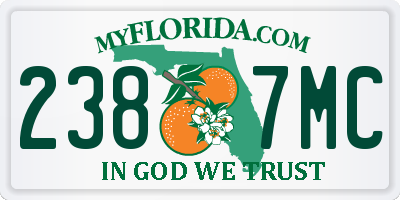 FL license plate 2387MC