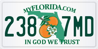 FL license plate 2387MD