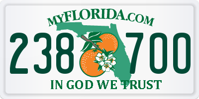 FL license plate 2387OO