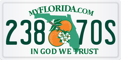 FL license plate 2387OS