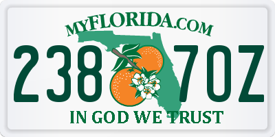 FL license plate 2387OZ