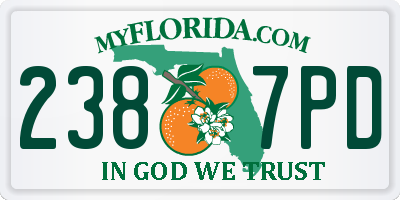 FL license plate 2387PD