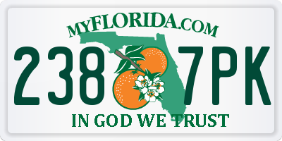 FL license plate 2387PK