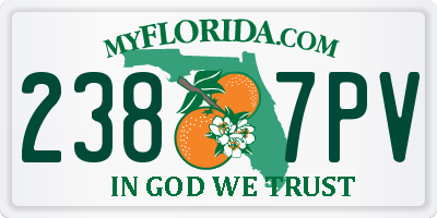 FL license plate 2387PV