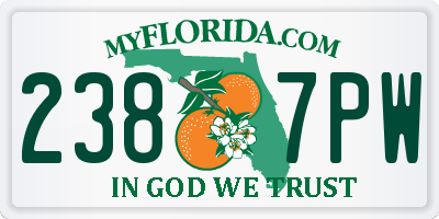 FL license plate 2387PW