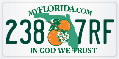FL license plate 2387RF