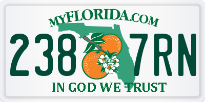 FL license plate 2387RN