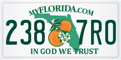 FL license plate 2387RO