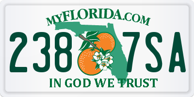FL license plate 2387SA