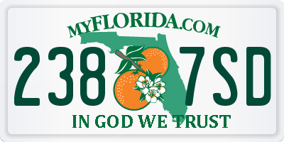 FL license plate 2387SD