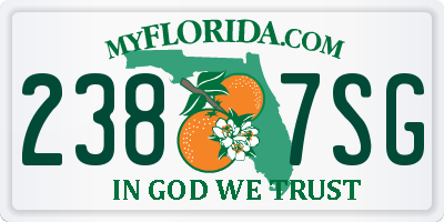 FL license plate 2387SG