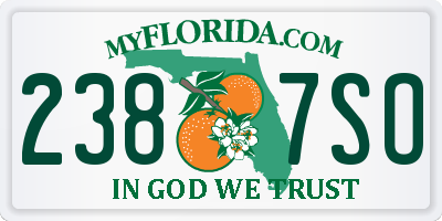 FL license plate 2387SO