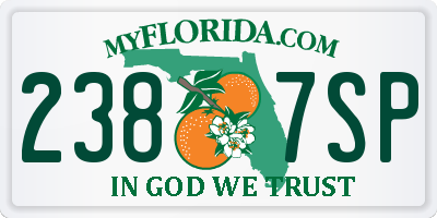 FL license plate 2387SP