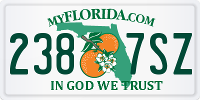 FL license plate 2387SZ