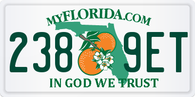FL license plate 2389ET