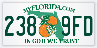FL license plate 2389FD