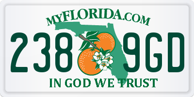 FL license plate 2389GD