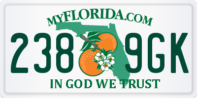FL license plate 2389GK
