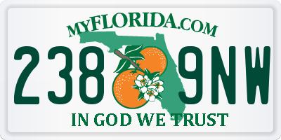 FL license plate 2389NW