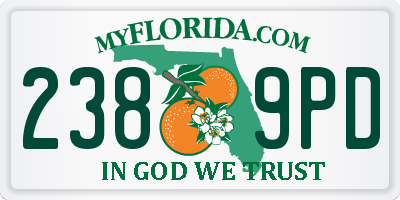 FL license plate 2389PD