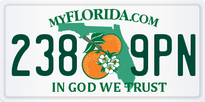 FL license plate 2389PN