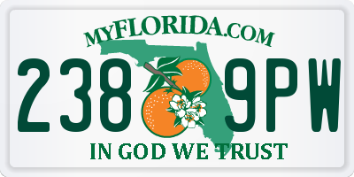 FL license plate 2389PW