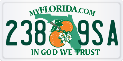 FL license plate 2389SA