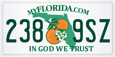 FL license plate 2389SZ