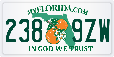 FL license plate 2389ZW