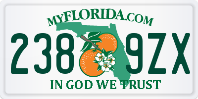 FL license plate 2389ZX