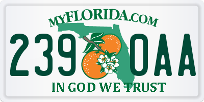 FL license plate 2390AA