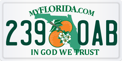 FL license plate 2390AB