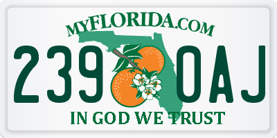 FL license plate 2390AJ