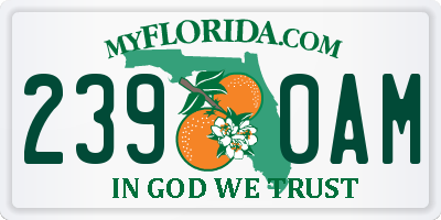 FL license plate 2390AM
